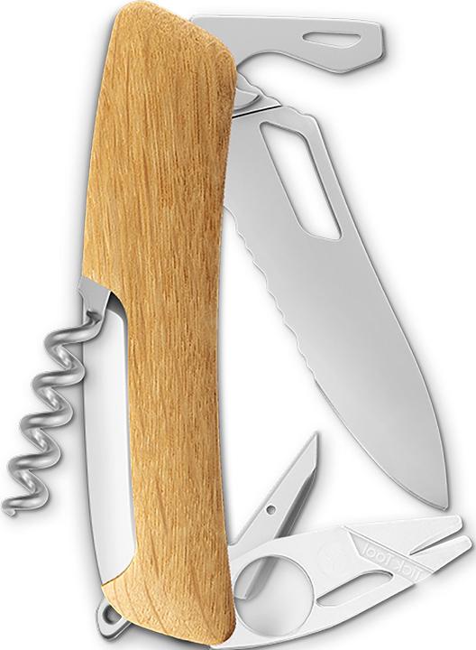 Actual product image Swiza SH03TR-TT Tick Tool AM Wavy Edge Wood Oak