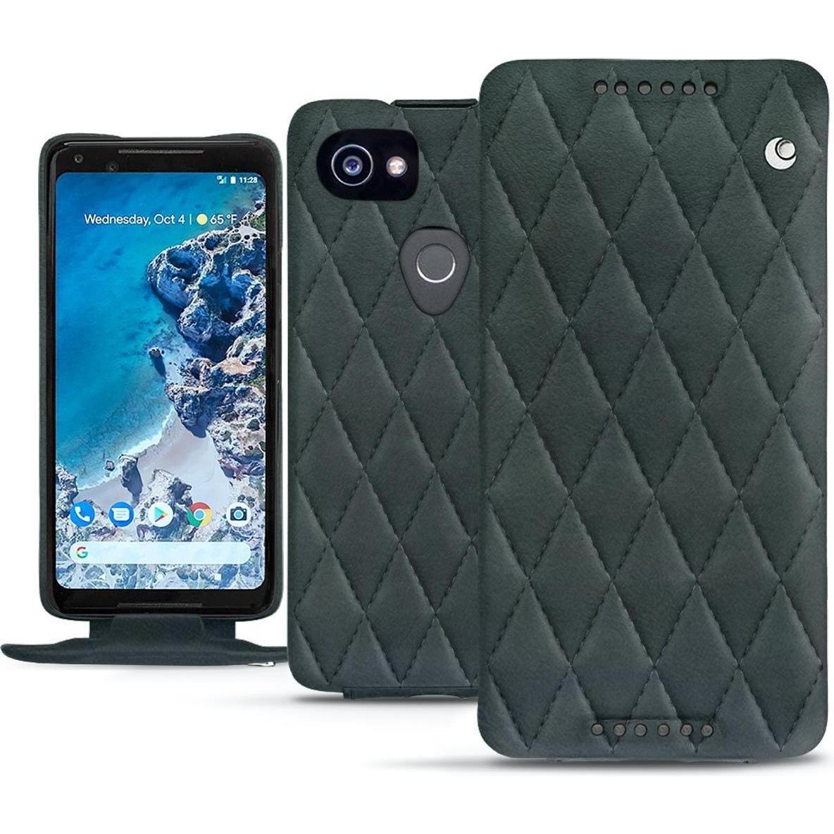 Noreve Lederschutzhülle vertikal (Google Pixel 2 XL), Smartphone Hülle, Blau