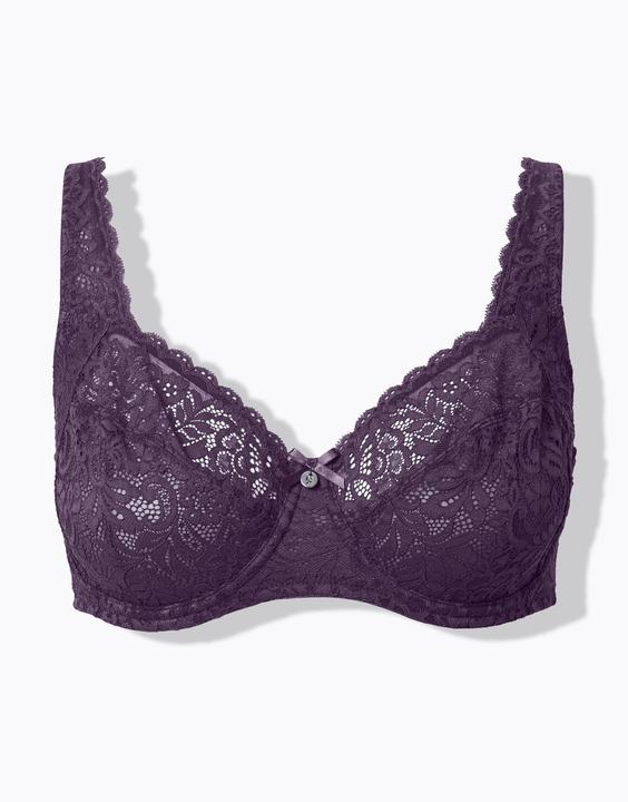 Produktbild Ulla Popken Bügel-BH, Blütenspitze, Vollspitze, Cup B - E (Einzelpack, 95 E)