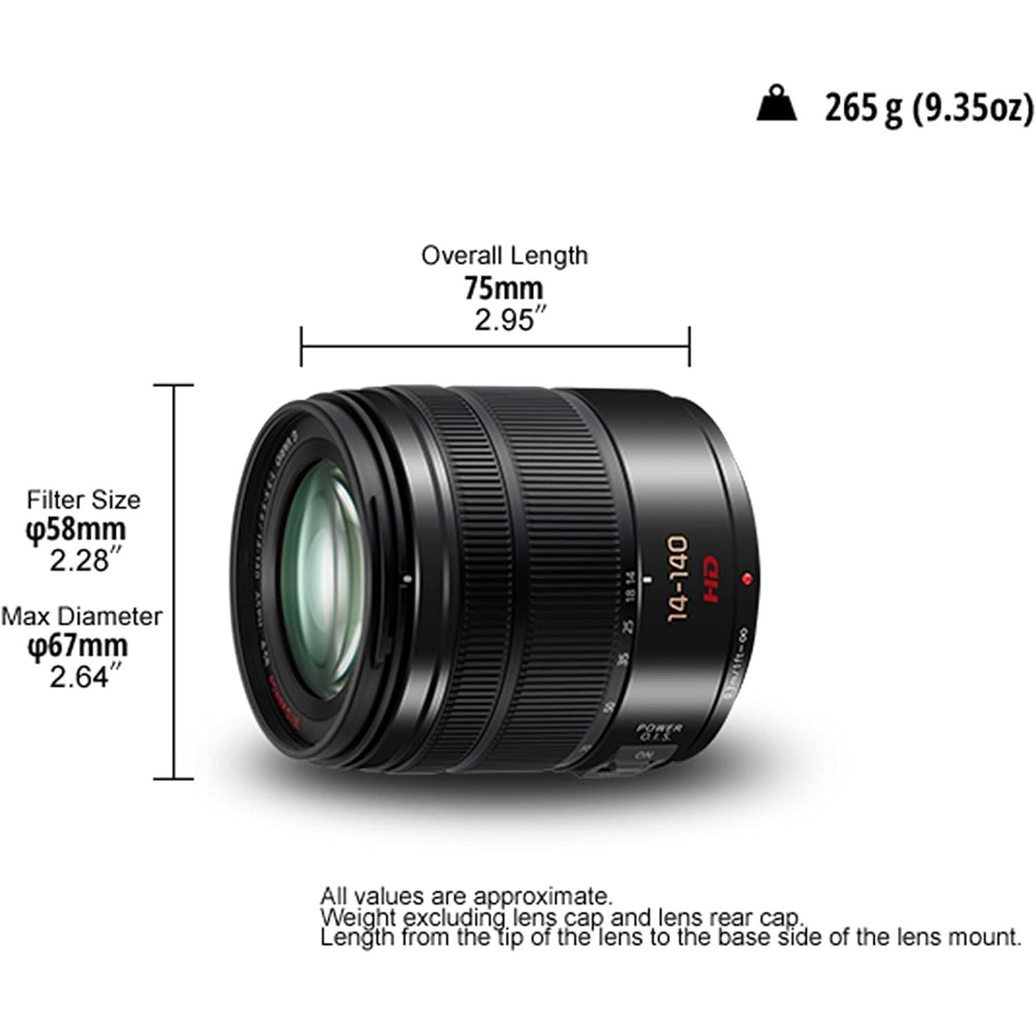 Panasonic Lumix G 14-140mm f/3.5-5.6 II (Micro Four Thirds, Micro Four Thirds), Objektiv, Schwarz