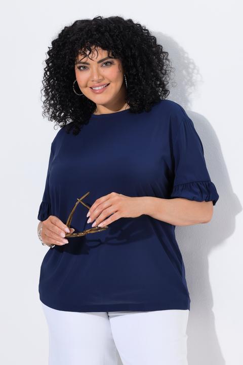 Actual product image Ulla Popken Mixed Material Ruffle Cuff Tee (42)