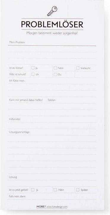 Produktbild Fidea Design Fidea Notizblock Problemlöser (A6, Kein Einband)