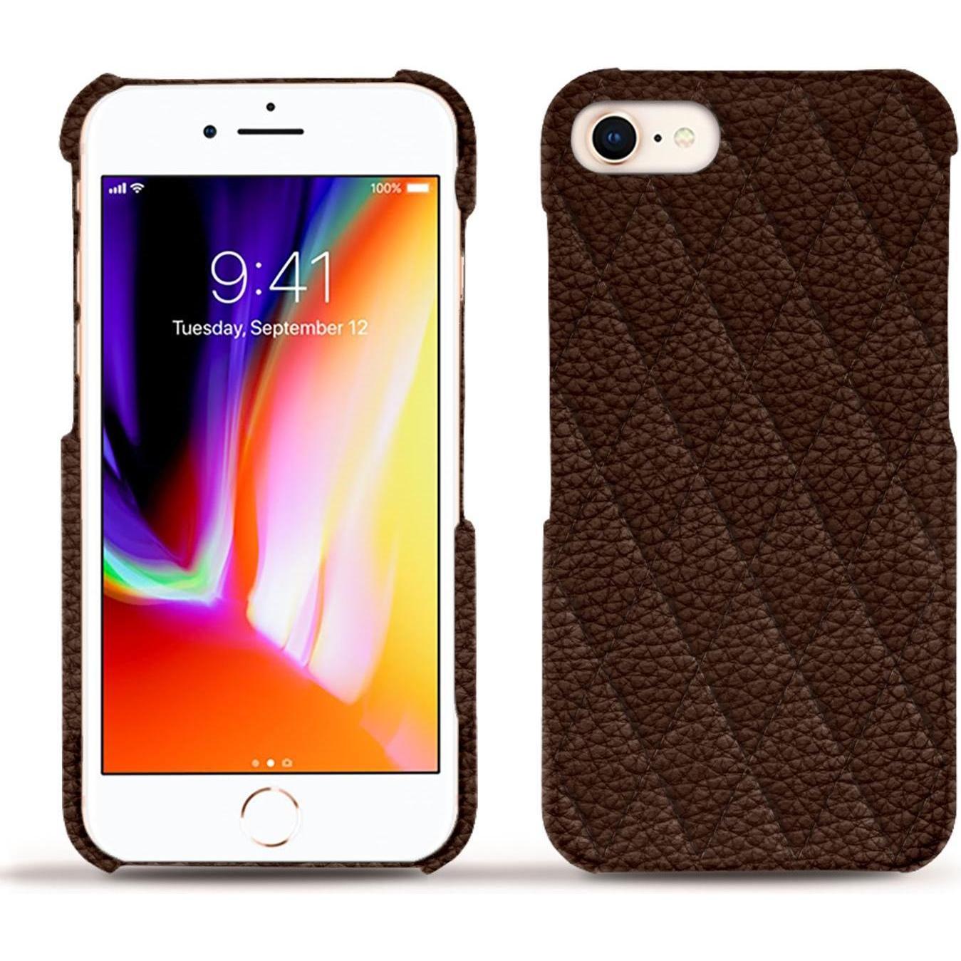 Noreve Lederschutzhülle (Apple iPhone 8), Smartphone Hülle, Braun