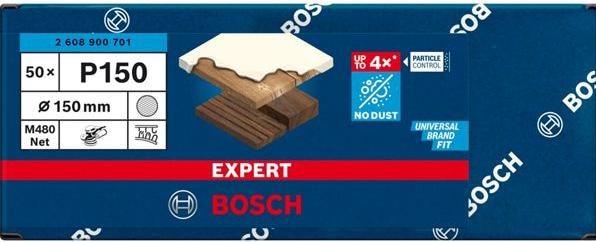 Actual product image Bosch Professional Zubehör EXPERT M480 Sanding net for random orbital sander, 150 mm, G 150, 50 pieces (150)