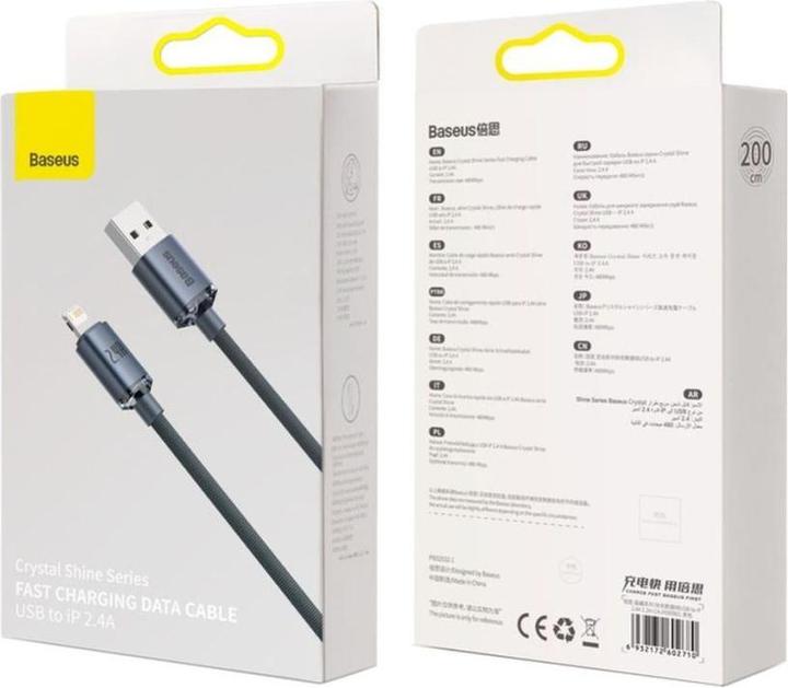 Produktbild Baseus Crystal Shine Series Fast Charging Data Cable USB to iP 2.4A 2m Black (2 m, USB 2.0)