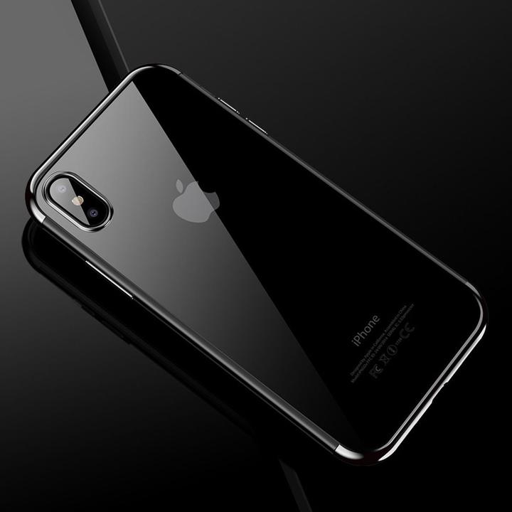 Actual product image König Design Mobile Cover Protective Case for Apple iPhone X Clear Transparent Cases Silver (Apple iPhone X)