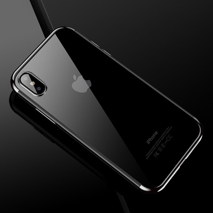 Produktbild König Design Handy Hülle Schutz Case für Apple iPhone X Durchsichtig Transparent Etuis Silber (Apple iPhone X)