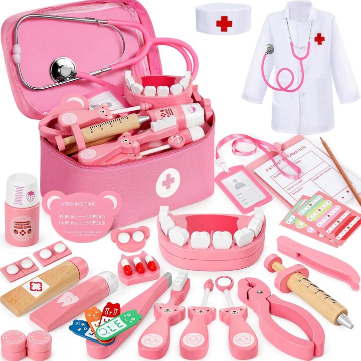 Immagine prodotto Activity Board Valigetta del dottore per bambini, set da gioco in legno, valigetta del dottore per bambini