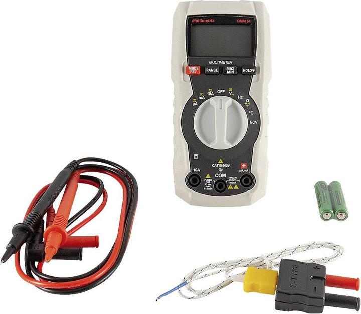 Actual product image Multimetrix DMM 54 Hand-held multimeter digital CAT III 600V Display (counts): 4000 (CAT III 600V, Handheld multimeter)