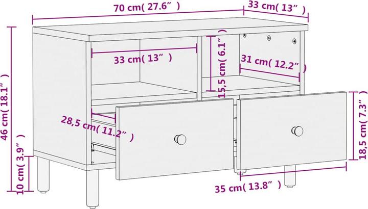 Actual product image vidaXL TV-Schrank (70 x 33 x 46 cm)