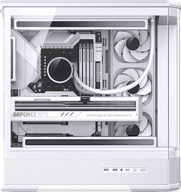 Produktbild Jonsbo D400 PC-Gehäuse, Midi Tower, ATX, Tempered Glass - weiss (ATX, mATX, Mini-ITX)