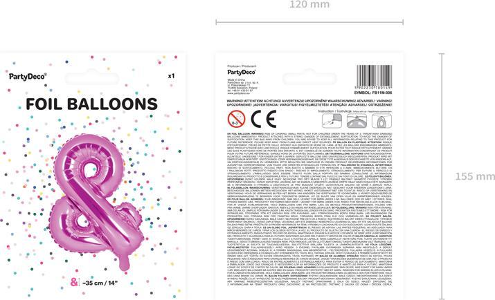 Produktbild Partydeco Foil Balloon &, 35cm, dark pink (1 pkt / 1 pc.) (1 x)