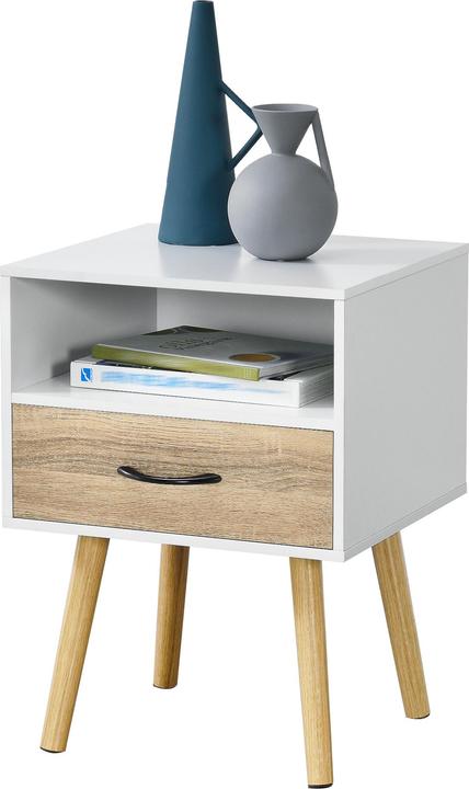 Image du produit En.Casa Table d'appoint Gävle (lot de 2) blanc/chêne