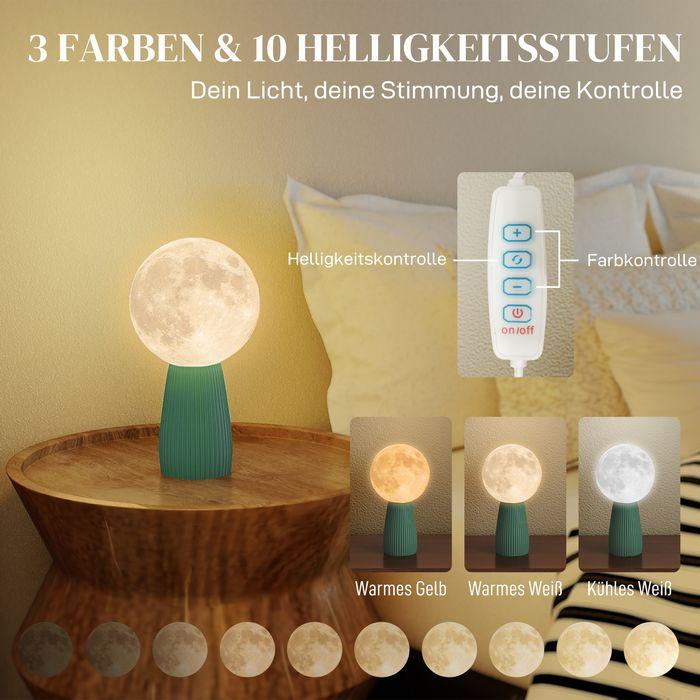 Actual product image Swisshandel24 Tischlampen-Set in Planeten-Optik, 3-farbig, USB, Kunststoff, Weiss (240 lm)