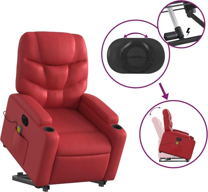 Actual product image VidaXL Massage chair with stand-up aid electric imitation leather