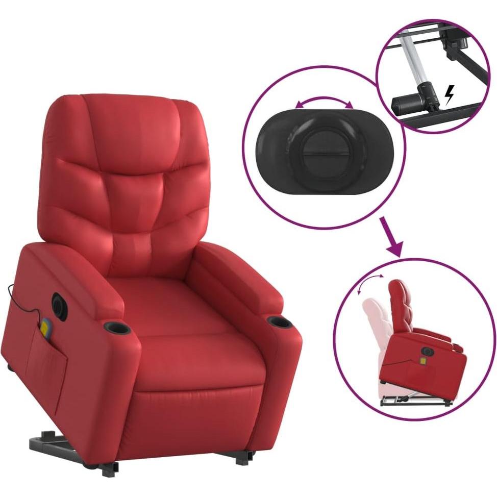 Thumbnail - VidaXL, Massageliege + Massagesessel, Massagesessel mit Aufstehhilfe Elektrisch Kunstleder