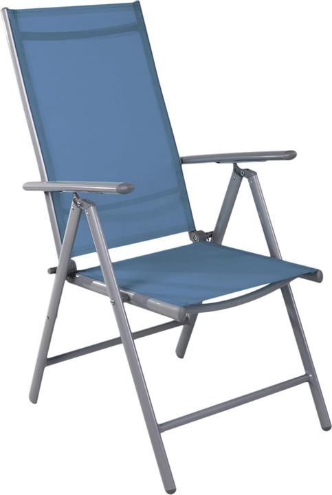 Actual product image Mojawo 6er Set Garten Klappstuhl Aluminium - Textilen Silbergrau/Petrol