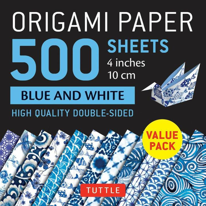 Actual product image Origami Paper 500 Sheets Blue and White (500x)