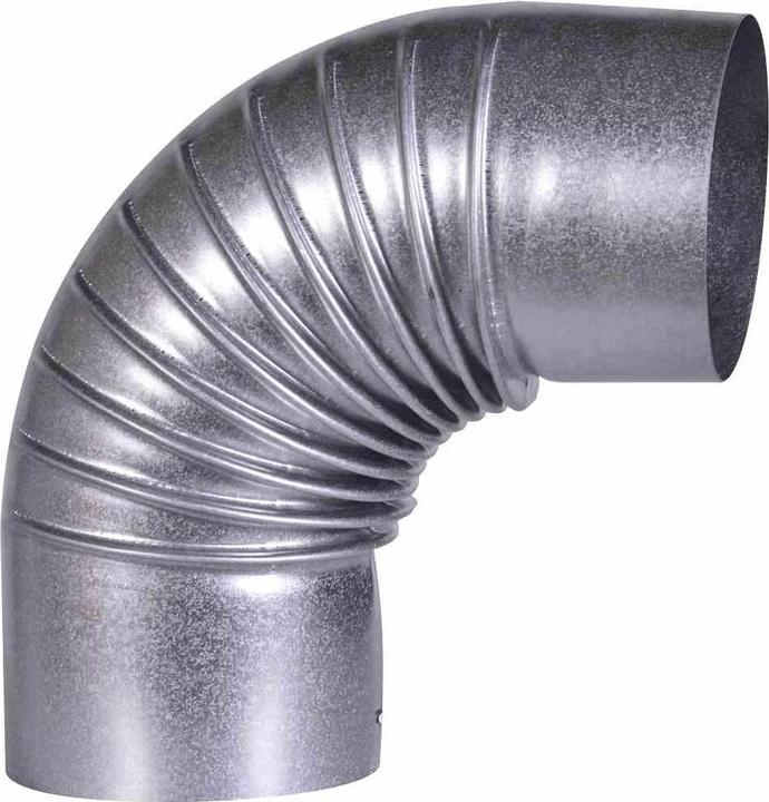 FireFix A100/B FAL 90° bend, rigid, ø 100 mm sheet steel stovepipes, 0.6 mm thick, internally recumbent