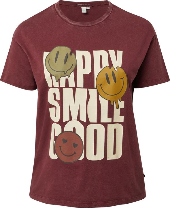 Produktbild S.Oliver T-Shirt Baumwollshirt mit Frontprint und überschnittener Schulter (52)