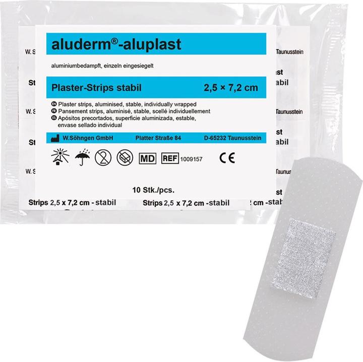 Söhngen aluderm aluplast Pflaster starr / stabil 2.5x7.2cm, 10 Stk., einzeln (10x)