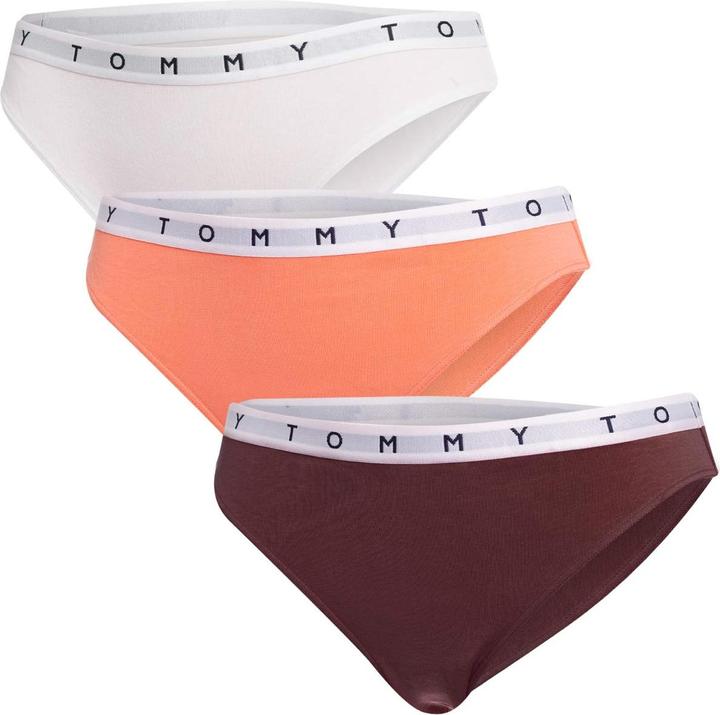 Immagine prodotto Tommy Hilfiger Intimo donna 3P stile bikini, Peach Dusk/Deep Rouge/White, S (confezione da 3) (S)