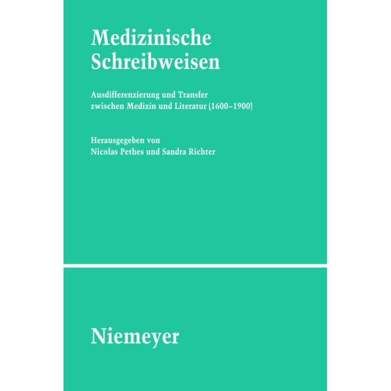 Medizinische Schreibweisen, Fachbücher von Sandra Richter, Nicolas Pethes