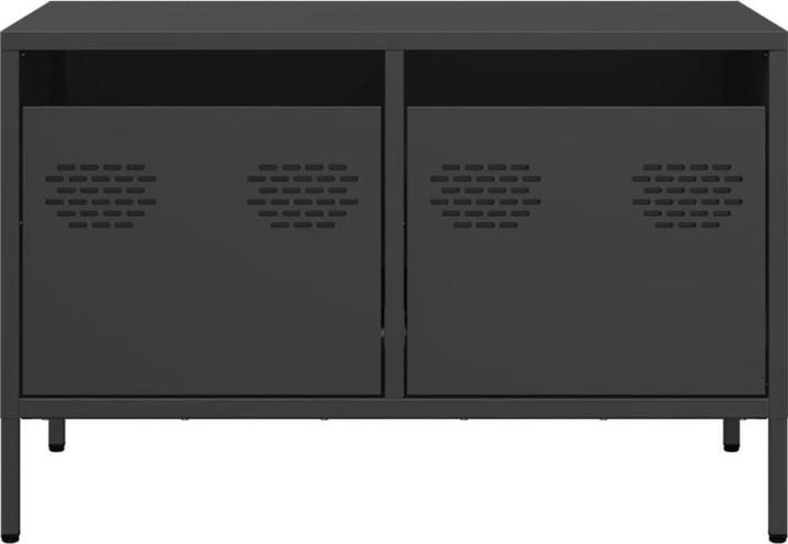 Produktbild vidaXL TV Schrank Fernsehtisch Fernsehschrank Lowboard TV Möbel Schwarz Stahl