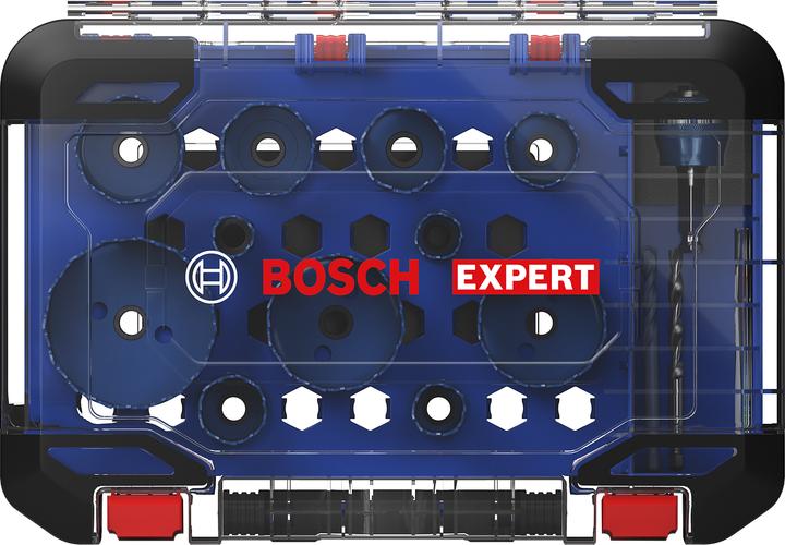Produktbild Bosch Professional Zubehör EXPERT Tough Material Lochsäge-Set, 20/22/25/32/35/40/44/51/60/64/76 mm, 14-tlg. (76 Millimeter)