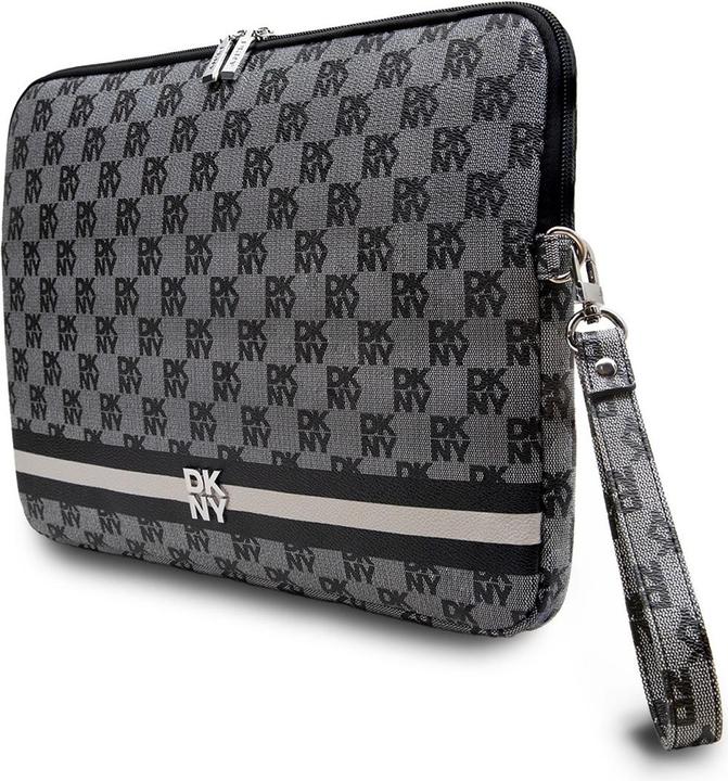 Produktbild DKNY PU Leather Checkered Pattern and Stripe Laptop Sleeve 15/16" Black (16")