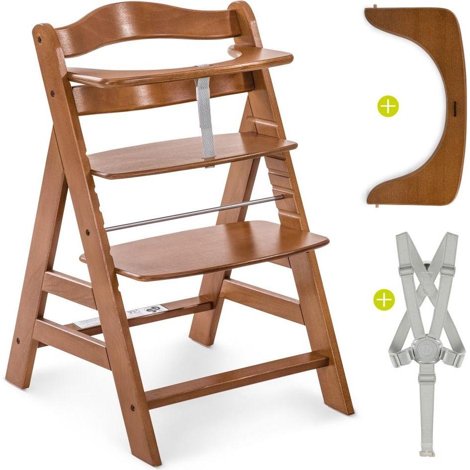 Hauck, Hochstuhl, Hochstühle Alpha Plus Walnut Newborn Set Deluxe - 4-tlg. (Hochstuhl)