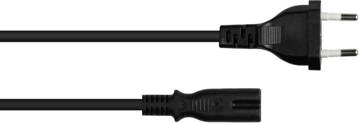 Produktbild Varia Euro-Netzkabel Euro-Stecker Typ C an C7Euro 8 Buchse, schwarz, 0,75mm, 1,8m - 5e (1.80 m)