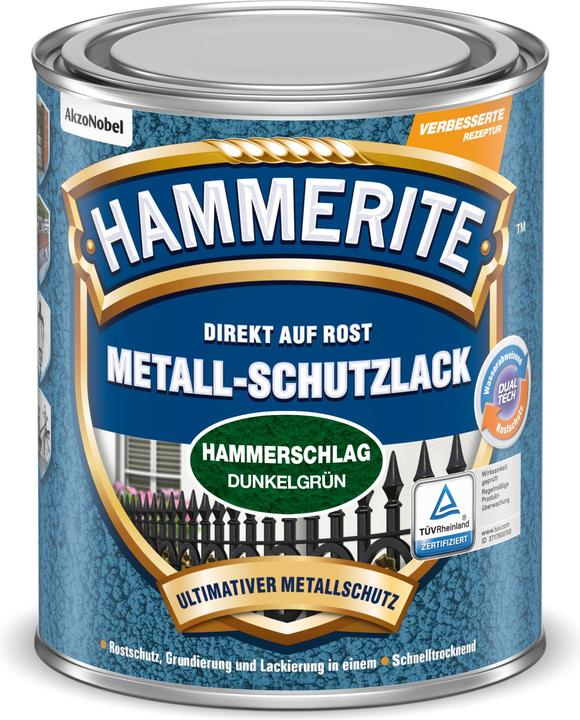 Hammerite Laque à effet martelé Vert foncé 2,5 l (2500 ml, Vert foncé)