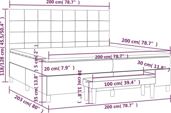 Image du produit vidaXL Boxspringbett (200 x 200 cm)