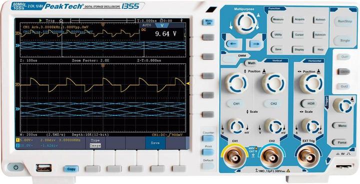 Image du produit Peaktech P 1355 Oscilloscope à mémoire numérique (CAT II)