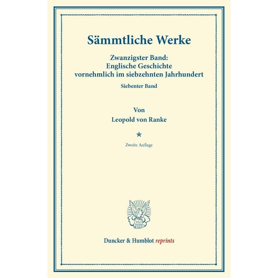 Sämmtliche Werke., Fachbücher von Leopold von Ranke