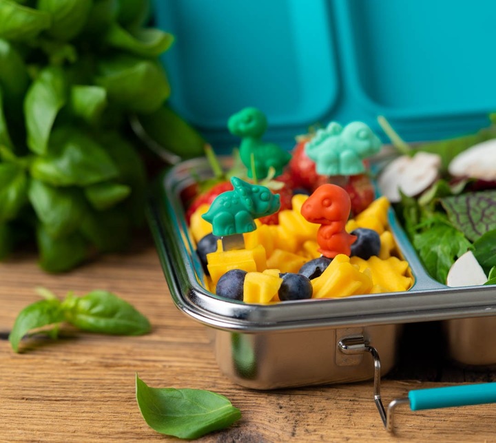 Produktbild Lekkabox Edelstahl Piekser 4er Set, Dino