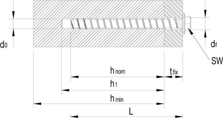 Actual product image Heco MULTI-MONTI-plus SS concrete screw 12 x 90 mm 25 pcs. SW 15 hexagon head galvanized A2K ( 48409 ) (25 Screws per piece, 12 x 90 mm)