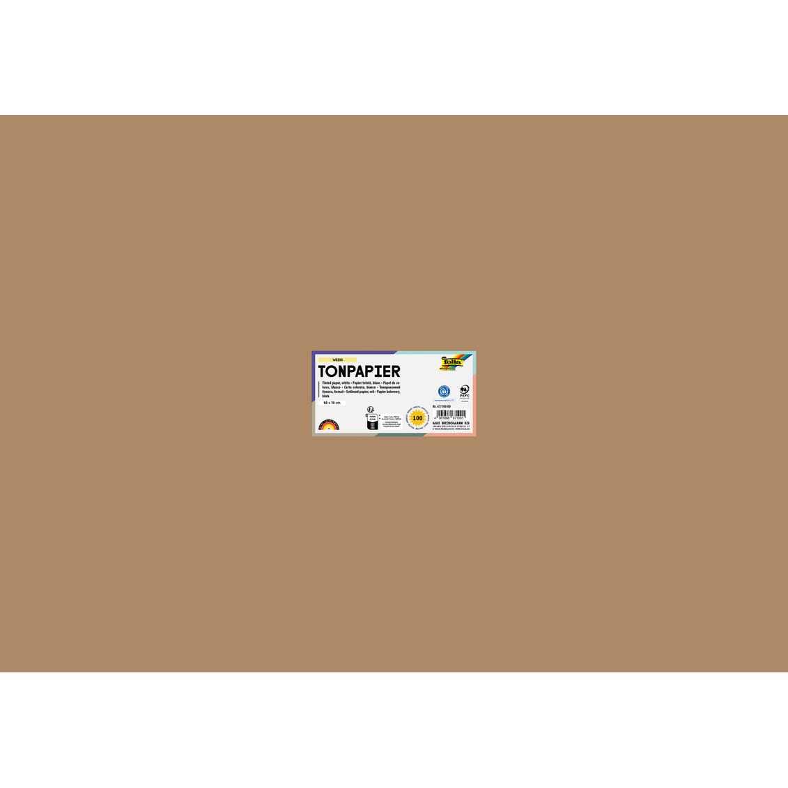 Thumbnail - Folia, Bastelpapier, Tonpapier, (B)500 x (H)700 mm, 130 g/qm, rehbraun (130 g/m², 1 x)