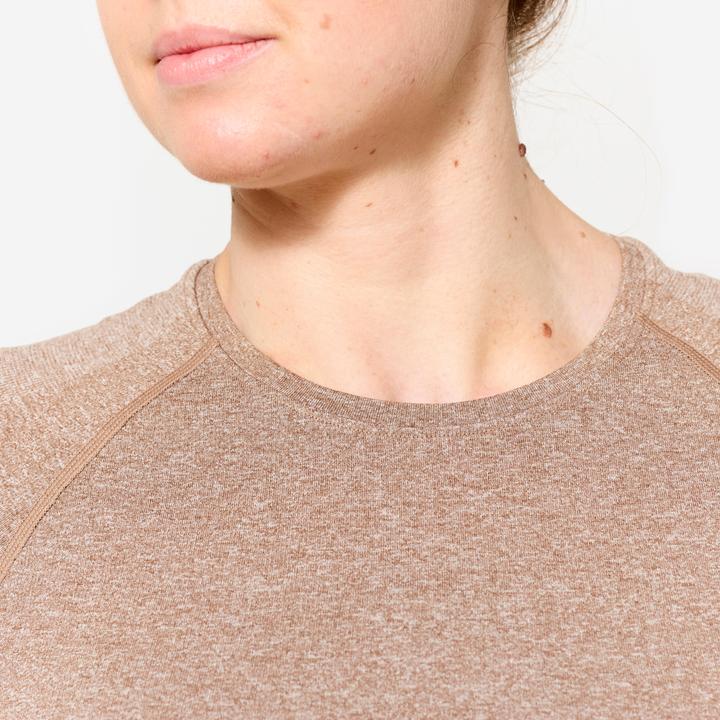 Actual product image Domyos T-Shirt Crop Top nahtloses Material - braun (M)