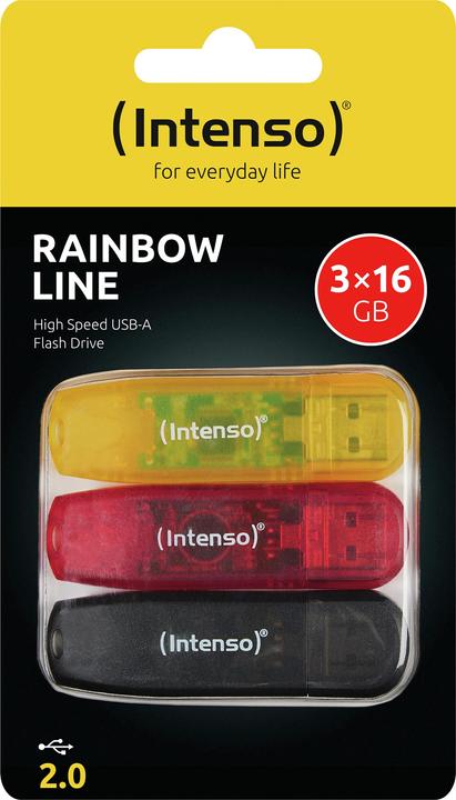 Intenso Rainbow Line 16GB 3-pack (16 GB, USB-A)