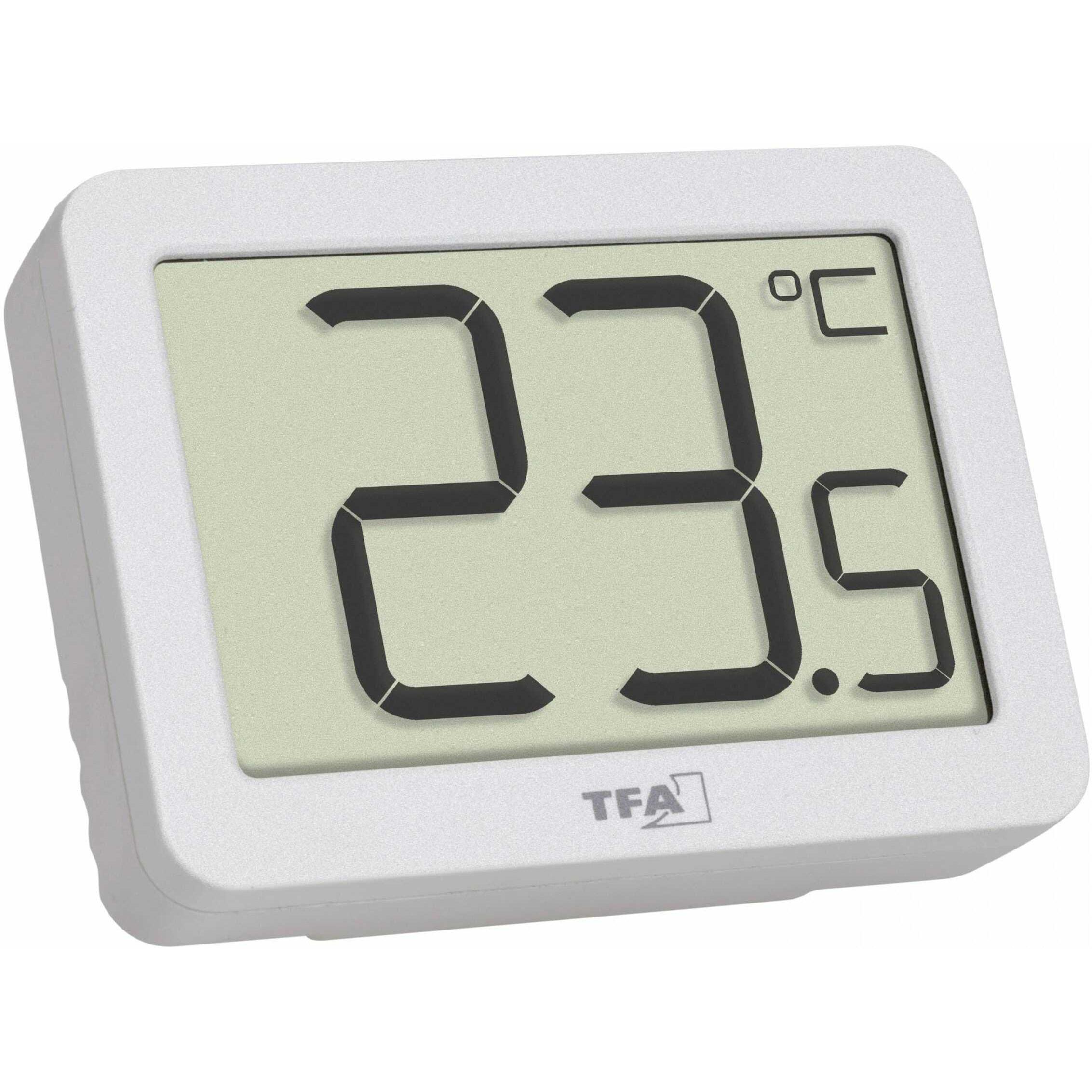 TFA Digitales Thermometer, Thermometer + Hygrometer, Weiss