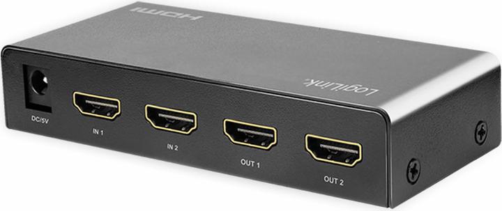 Produktbild LogiLink HDMI-Switch, 2x2-Port, bidirekt, 4K/60 Hz, EDID, HDCP, HDR, Downscaler