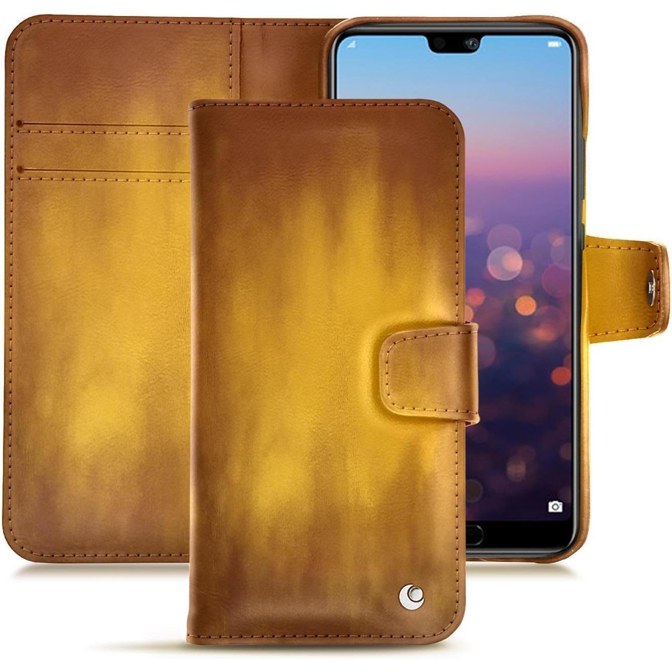 Noreve Lederschutzhülle Wallet (Huawei P20 Pro), Smartphone Hülle, Gold