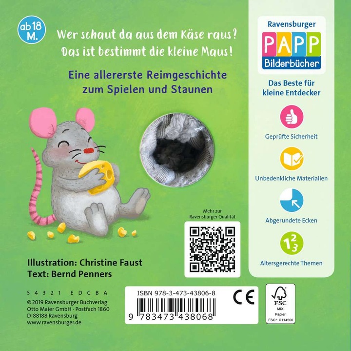 Immagine prodotto Ravensburger Il mio libro di marionette da dito preferito: Ciao, topolino (Tedesco)