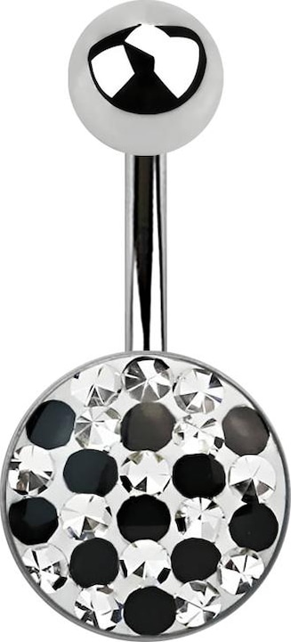 Immagine prodotto Star Piercing Banana argento punteggiata di nero (senza ottone, Acciaio chirurgico 316L)