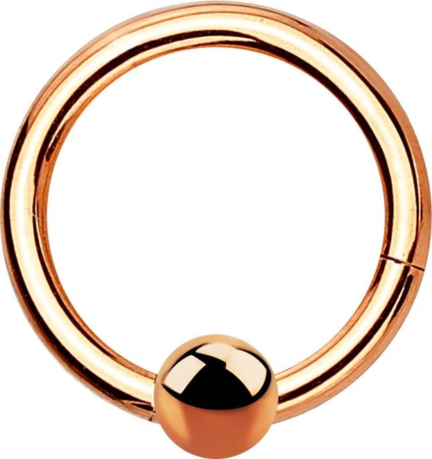 Star Piercing Micro Segmentring klappbar rosegold mit Kugel (Chirurgenstahl 316L)