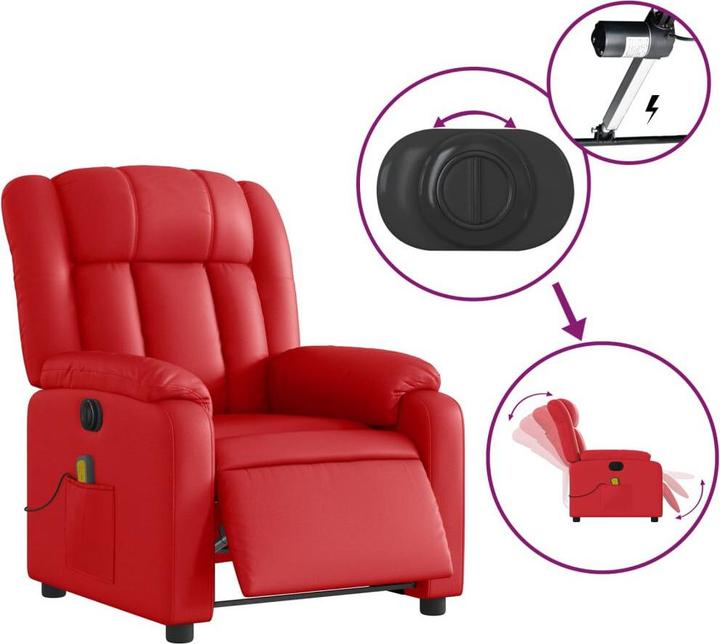 Immagine prodotto vidaXL Sedia da massaggio elettrica in similpelle rossa