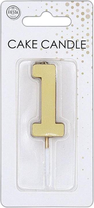 Produktbild Globos Europe Kuchenkerze 4,5 cm, Metallic-Gold, Nr. 1
