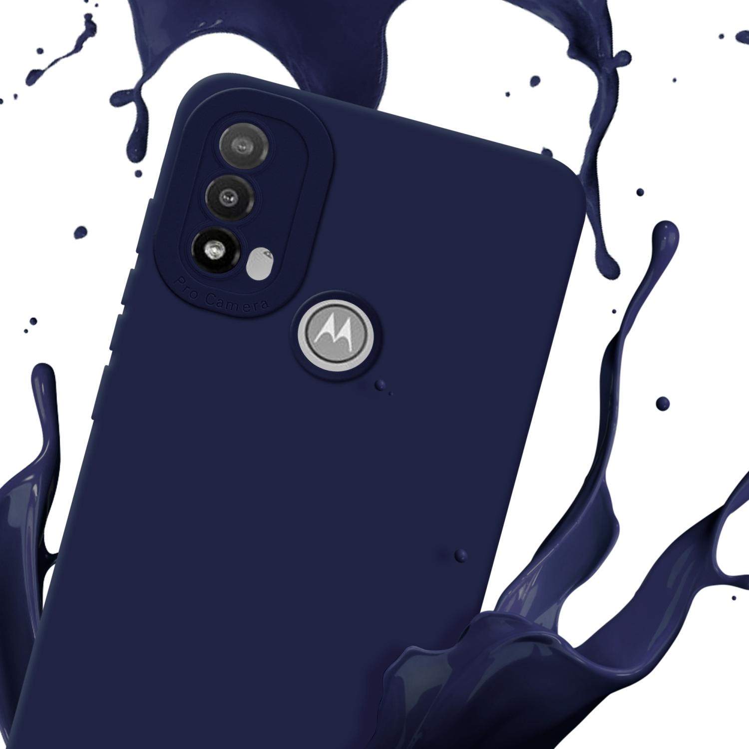 Thumbnail - Cadorabo Hülle für Motorola MOTO E20 im TPU Fluid LM162 Style (Motorola Moto E20), Smartphone Hülle, Blau